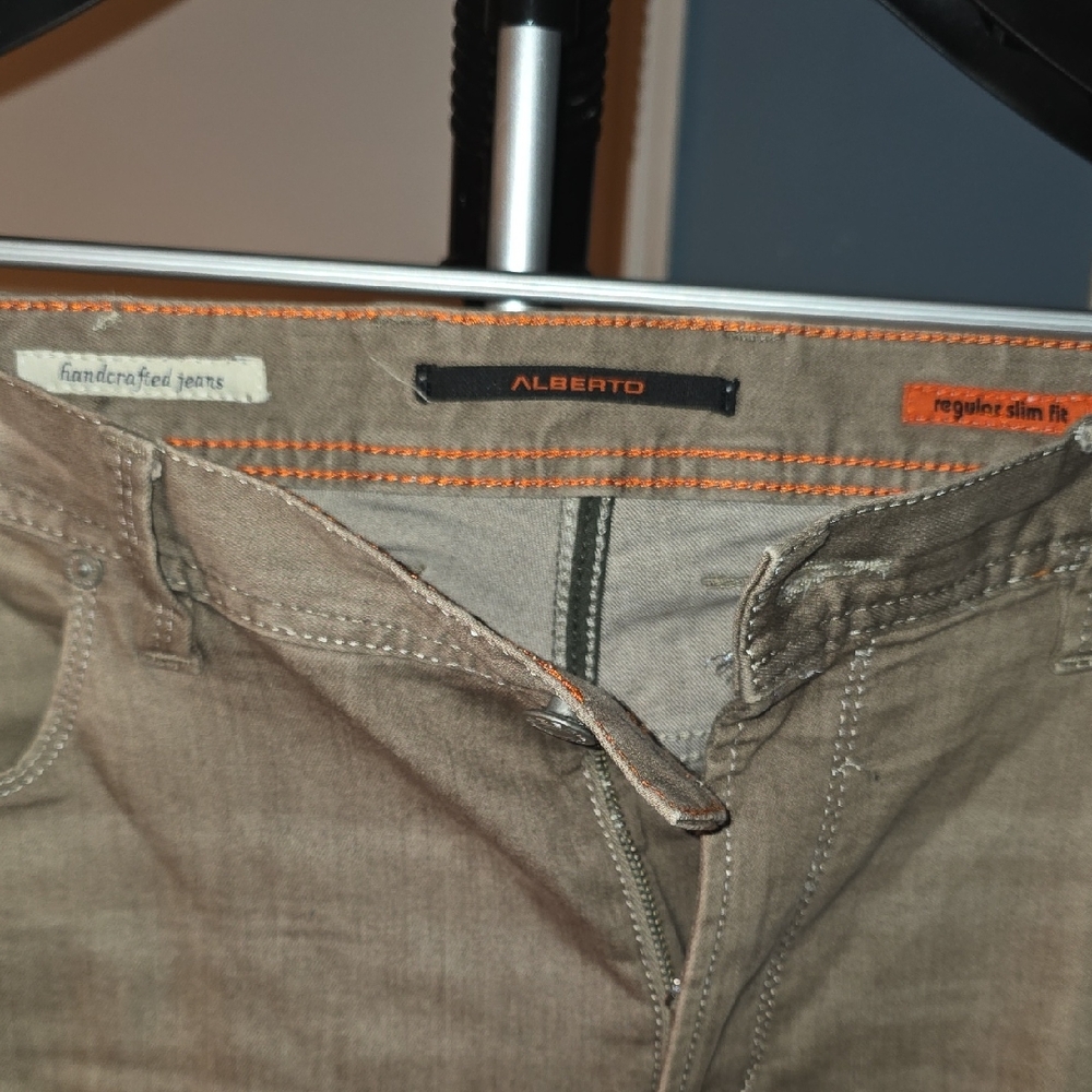 Alberto Men's Slim Straight Jeans - Brown
